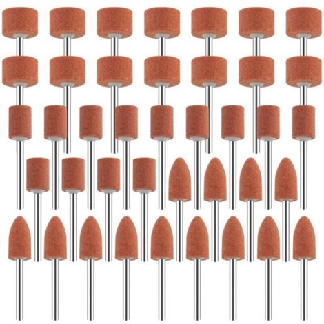 Satz mit 42 Aluminiumoxid-Schleifscheiben mit 1/8"-Schaft, kompatibel mit Dremel zum Schleifen, Polieren und Entgraten von Metallen (1/4)