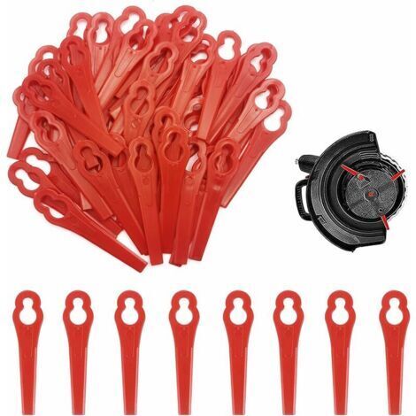 50 Ersatzmesser aus Kunststoff für Rasentrimmer, Kunststoffmesser, Rasentrimmer-Freischneidermesser, Rasenmähermesser aus Kunststoff, rote Kunststoff-Rasentrimmermesser H240 (1/5)