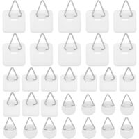 30 unsichtbare Klebehaken zur Wandmontage, Bilderrahmen-/Fotobefestigung ohne Bohren, stabile Wandbefestigung