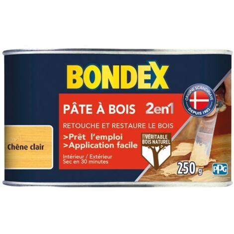 Bondex Pâte à Bois 2 en 1 Rebouche et Restaure  Couleur: CHENE CLAIR - Conditionnement: 250GR