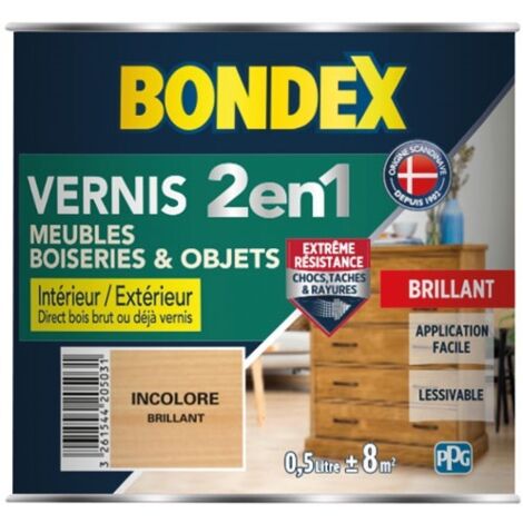 Bondex – Vernis marin incolore brillant 0,5L – Protection durable contre l'eau et l'humidité – Pour boiseries intérieures et extérieures