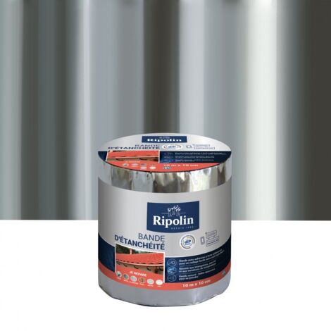 Bande d'Etanchéité Auto-Adhésive - 10m x 10cm - Teinte Aluminium - Ripolin (1/5)