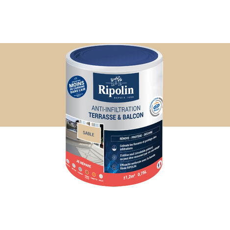 Ripolin – Revêtement imperméabilisant 0,75L pour terrasses et balcons – Colmatage fissures – Résistant aux intempéries et UV – Application facile