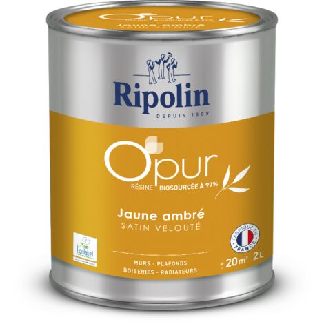 Peinture Couleur à base de résine biosourcée à 97% - Satin - 2L - Jaune Ambré - Ripolin (1/5)