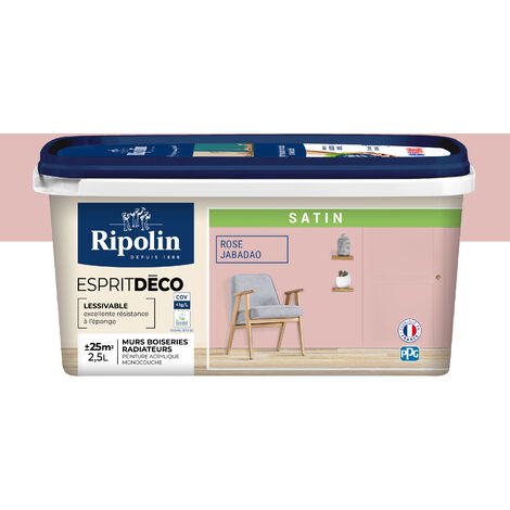 Peinture Murale Toutes Pièces - Satin - 2,5L - Rose Jabadao - Ripolin (1/7)