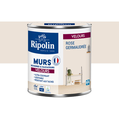 Peinture aspect Velours - 0,5L - Rose Germaudrée - Ripolin (1/5)
