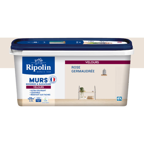 Peinture aspect Velours  - 2,5L - Rose Germaudrée - Ripolin (1/5)