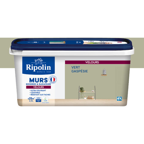 Peinture aspect Velours - 2,5L - Vert Gaspésie - Ripolin (1/5)