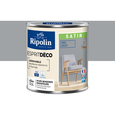 Peinture Murale Toutes Pièces - Satin - 0,5L - Galet - Ripolin (1/5)