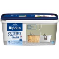 Peinture Murale spéciale Cuisine et Bain - Satin - 2L - Vert Gaspesie - Ripolin