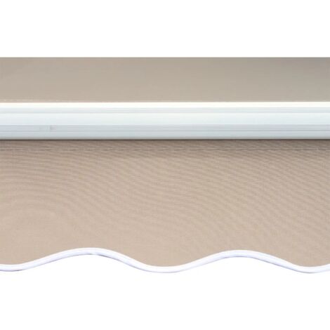 Store banne en aluminium, store banne à bras articulés, store banne de 3 m de large, store banne de balcon, pare-soleil pour balcon, beige (1/3)
