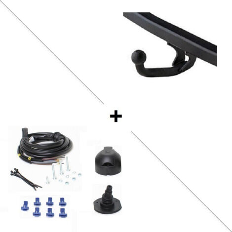Attelage Volkswagen Transporter T3 Pick-up (05/79-08/90) Col de cygne soudé + faisceau universel 7 broches (1/2)