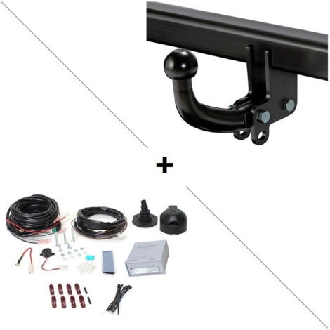 Attelage Audi A4 B9 Berline y compris S-Line (12/15-) Col de cygne + faisceau universel 7 broches + boitier électronique (1/2)
