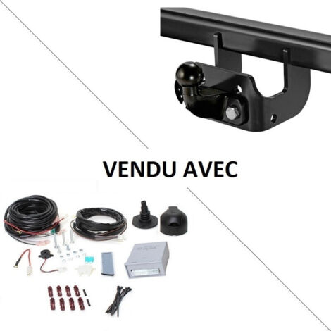 Attelage VW Amarok avec pare-chocs avec marchepied (08/10-05/22) Standard + faisceau universel 7 broches + boitier électronique (1/5)