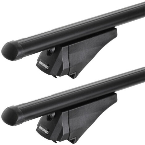Barres de toit Menabo Tiger Noir Alu pour toit avec barres longitudinales