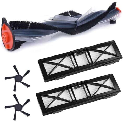 Replacement kit compatible with Neato Robotics vacuum robots: D7, D701, D750, D6, D650, D5, D4, D402, D450, D3, D301, D304. Includes 1 combined brush, 2 ultra filters, and 2 improved side brushes. (1/4)