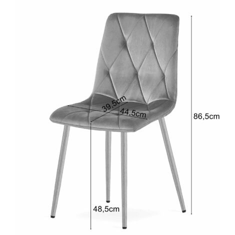 Chaise LIBRA - velours gris foncé / pieds couleur bois x 1 (1/5)