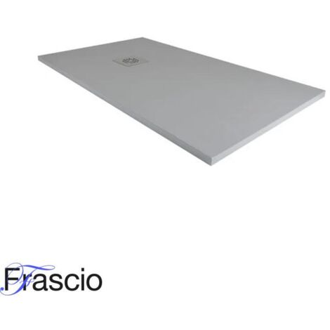 Duschwanne 85x85 cm Vulcano Line Slim Dunkelgrau Ral 7005 aus Kunstharz und Marmorpulver mit freiem Abfluss - FRASCIO (1/4)