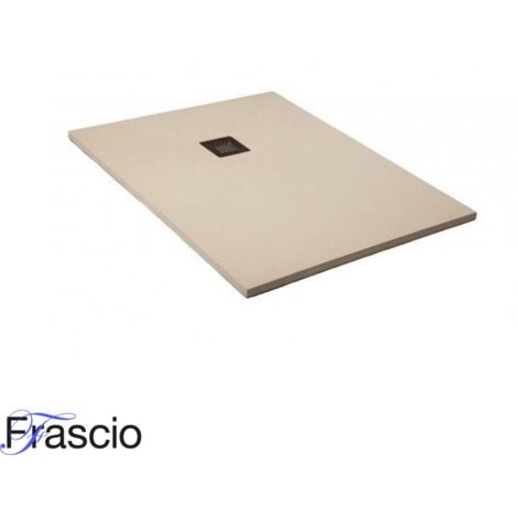Duschwanne 190X115 cm Vulcano Line Slim Perlweiß Ral 1013 aus Kunstharz und Marmorpulver mit freiem Abfluss - FRASCIO (1/4)