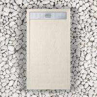 Duschwanne 70X110 cm Mit Seitengitter Vulcano Line Slim Beige Ral 9001 Aus Kunstharz Und Marmorpulver Mit Freiem Abfluss - FRASCIO