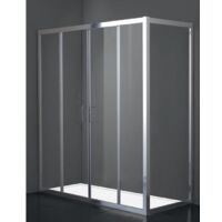 Duschkabine 185x80 cm Höhe 200cm rechteckig aus transparentem, gehärtetem Glas – FRASCIO