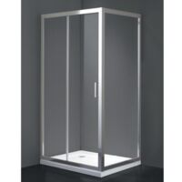 Duschkabine 80x145 cm Höhe 200cm rechteckig aus transparentem, gehärtetem Glas – FRASCIO