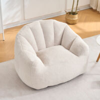 Pouf Velours Côtelé-107×75 cm-Canapé relax-BEIGE