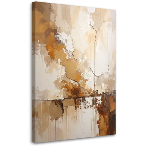 Quadro su tela, Astrazione marrone e beige, 80x120 (1/5)