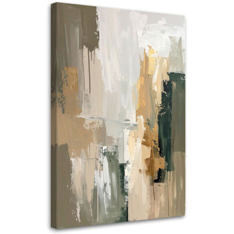 Quadro su tela, Astrazione moderna marrone e beige, 20x30 (1/5)