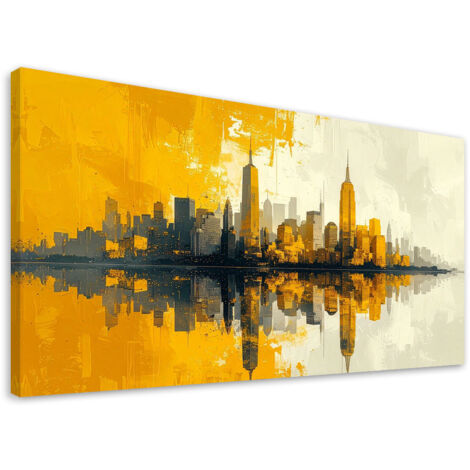 Stampe su Tela, Edifici moderni della città giallo, 100x50