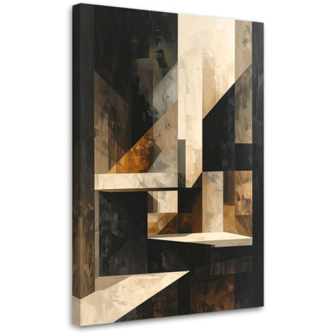 Quadro su tela, Astrazione moderna oro nero, 70x100 (1/5)