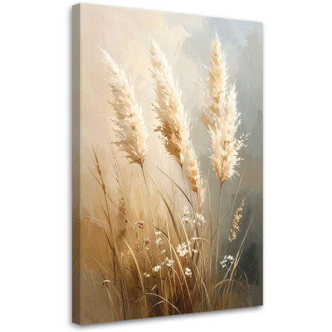 Quadro su tela, Erba papma natura nei toni del beige, 80x120 (1/5)