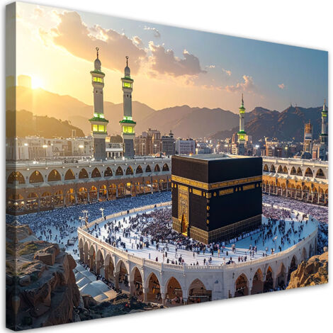 Stampe su Tela, Moschea della Mecca Paesaggio della terra santa islamica, 30x20