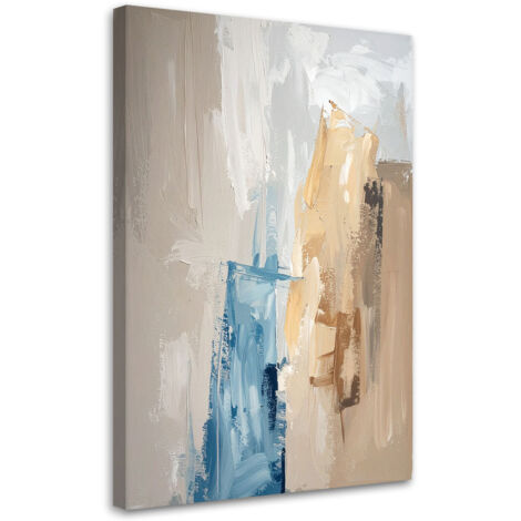 Quadro su tela, Astrazione beige e blu, 20x30