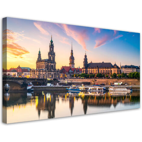 Stampe su Tela, Panorama della città di Dresda Germania, 80x40 (1/5)