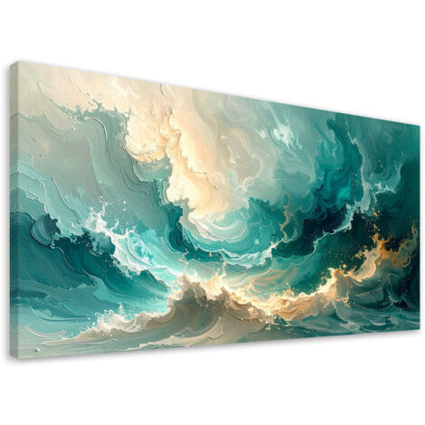 Stampe su Tela, Onde astratte blu, 120x60