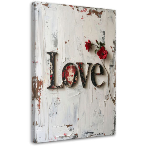 Quadro su tela, Insegna Love” in stile retrò, 60x90 (1/5)