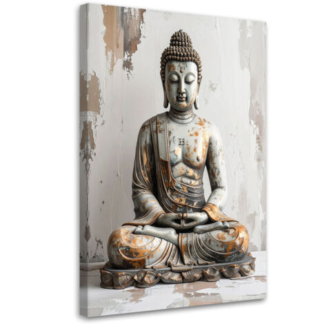 Quadro su tela, Buddha Zen Spa su sfondo grigio, 30x45