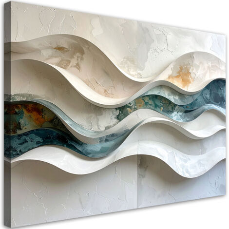 Stampe su Tela, Onde astratte con imitazione di vernice in beige, 60x40 (1/5)