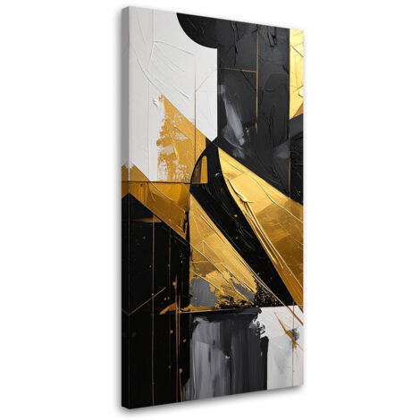 Stampe su Tela, Astrattismo geometrico accenti dorati, 40x80 (1/5)