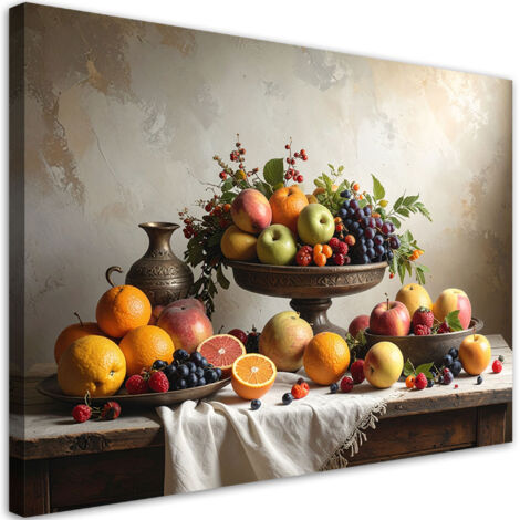 Quadro su tela, Frutta natura morta, 90x60
