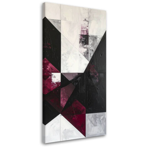 Quadro su tela, Astrattismo nei toni del bordeaux, 40x80 (1/5)