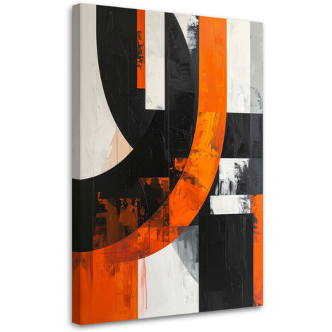 Quadro su tela, Astrattismo forme nero arancione, 20x30 (1/5)