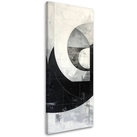 Stampe su Tela, Astrattismo geometrico bianco e nero, 30x90 (1/5)