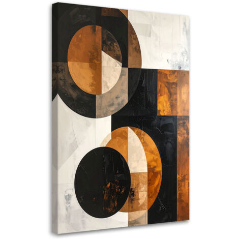 Stampe su Tela, Astrattismo cerchi forme marrone e grigio, 20x30 (1/5)