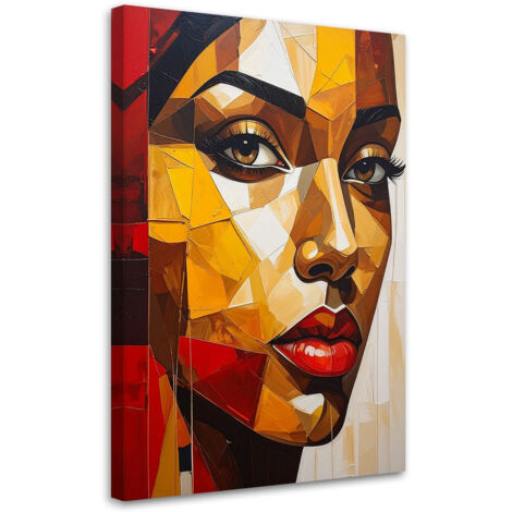 Quadro su tela, Volto di donna Astratto Colorato, 20x30 (1/5)