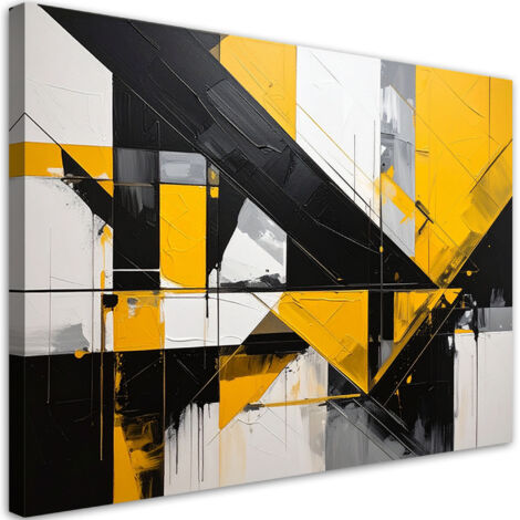 Quadro su tela, Forme geometriche astratte giallo, 30x20 (1/5)