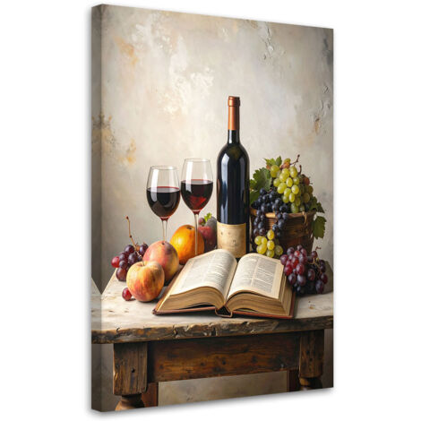 Quadro su tela, Natura morta con vino d'uva, 30x45 (1/5)
