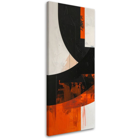 Quadro su tela, Astrattismo forme nero arancione, 30x90 (1/5)