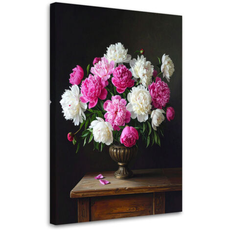 Stampe su Tela, Bouquet di peonie in un vaso, 60x90 (1/5)